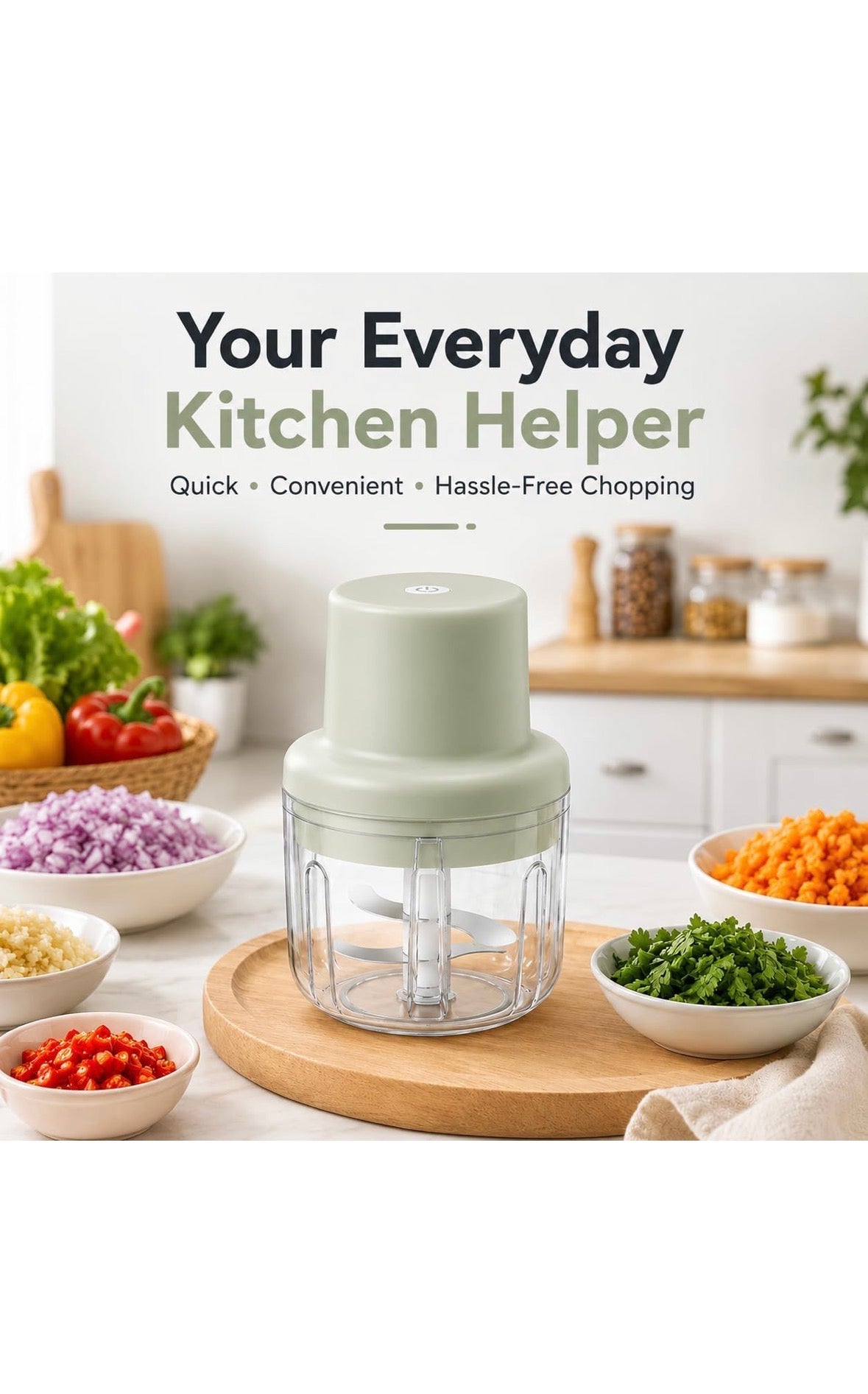 Electric Mini Garlic Chopper (250ml)
