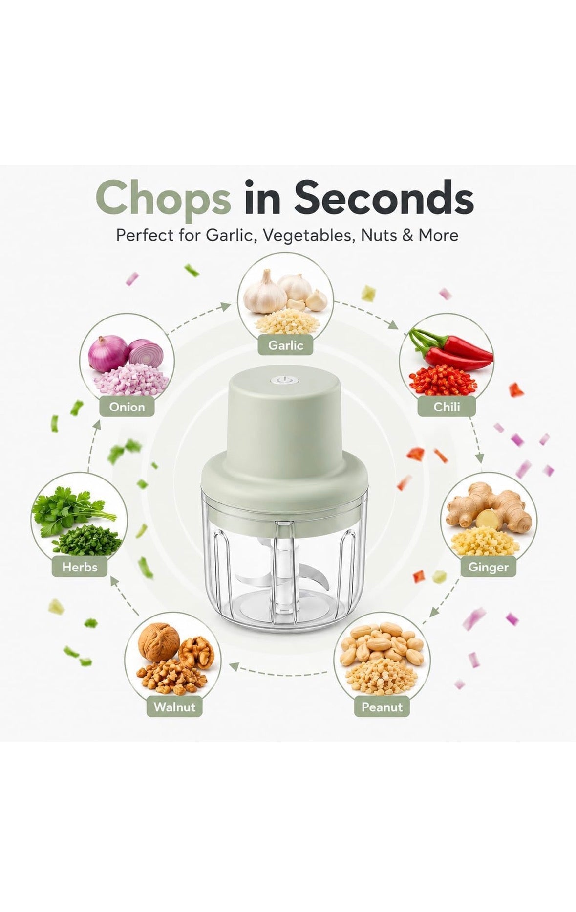 Electric Mini Garlic Chopper (250ml)